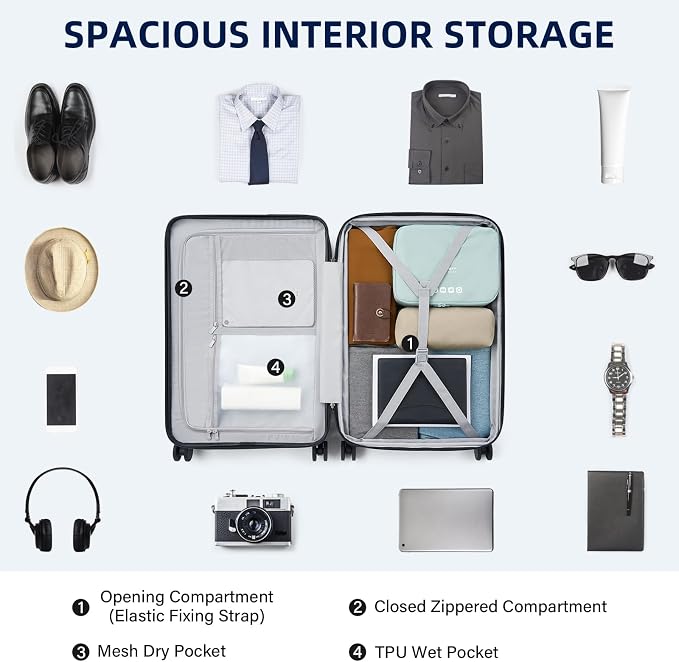 Hard Shell Suitcases 24 Inch Check in Luggage - Image 7