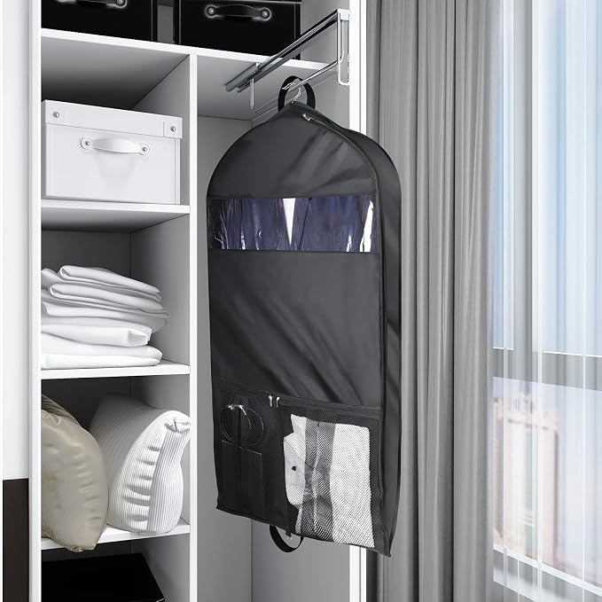 Univivi Garment Bags for Travel and Storage 43" Hanging Suit Bag Clear Suits - Image 5