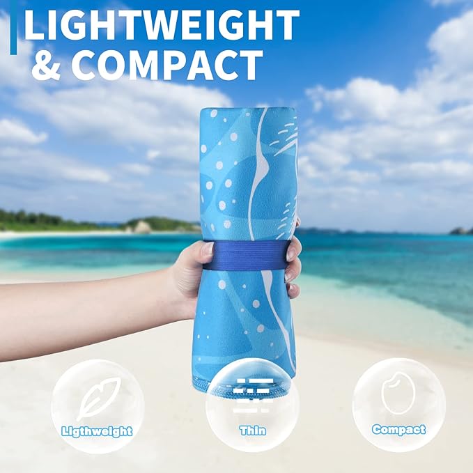 2 Pack Lightweight Thin Beach Towel Oversized 71"x32" Big Extra Large - Image 2