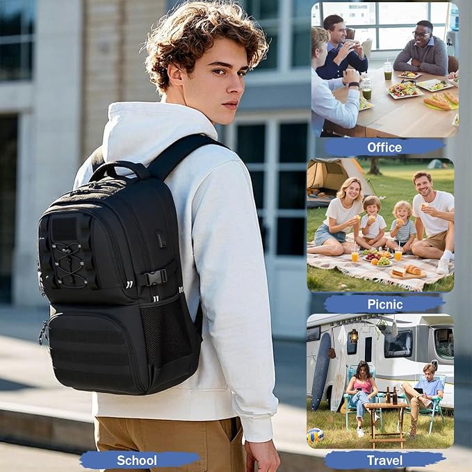 Laptop Lunch Backpack for Men - 40L Large Capacity Work Backpack - Image 6