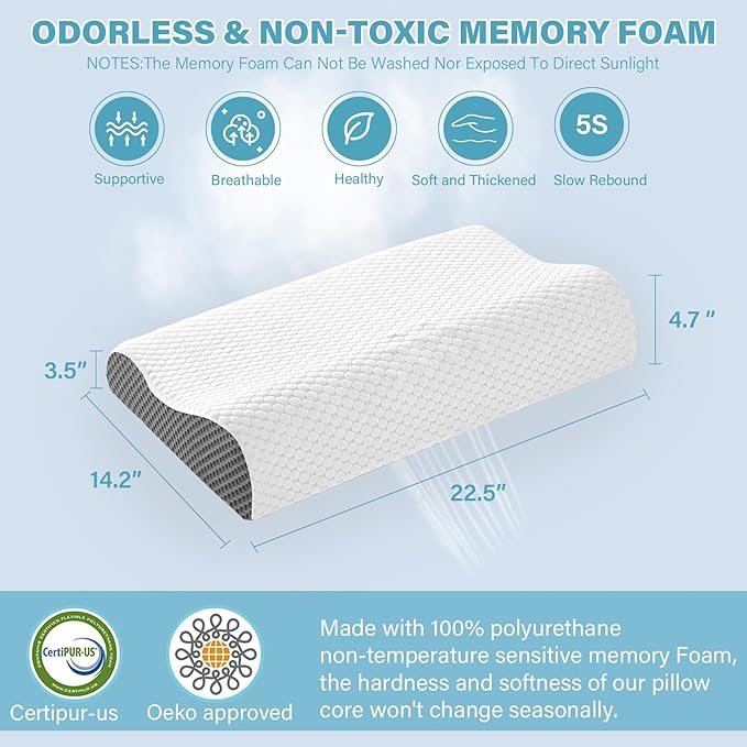 Memory Foam Cooling Bed Pillows - Image 6