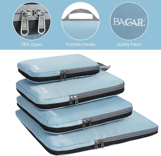 BAGAIL 4 Set/6 Set/8 Set Compression Packing Cubes Travel Accessories - Image 5