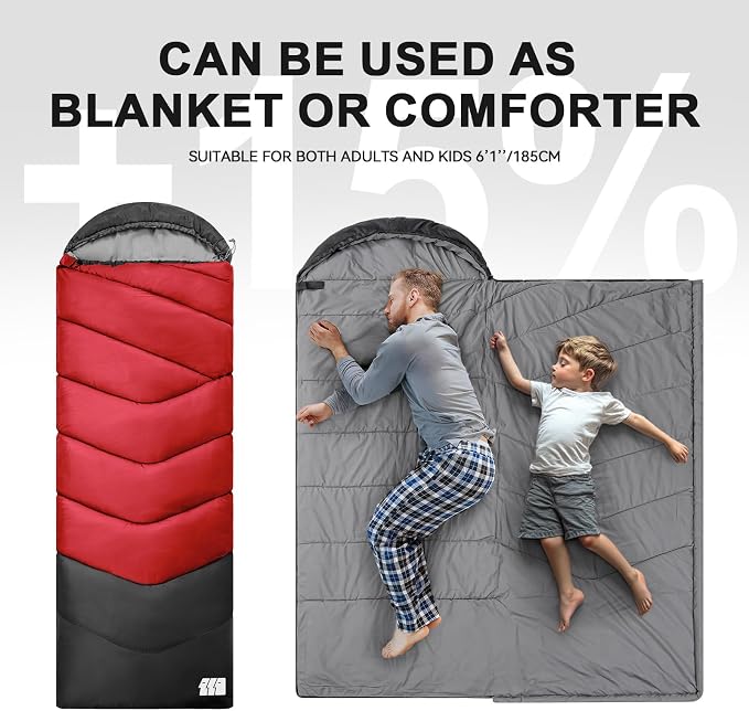Sleeping Bags for Adults Cold Weather, Waterproof, Lightweight Sleeping Bag for - Image 4