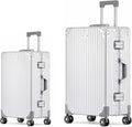 Metal All Aluminum Carry-on Luggage TSA Customs Lock Zipperless Silent Rotary by XZSP+AISU
