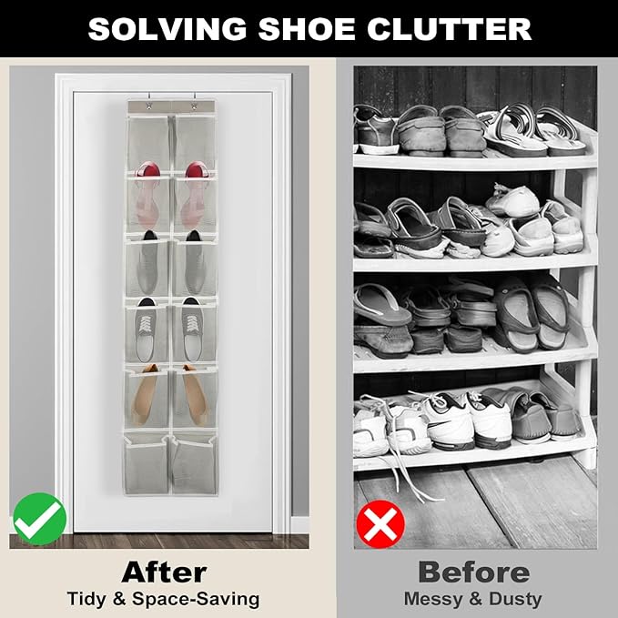 Over the Door 12 Pocket Hanging Shoe Organizer - Image 2