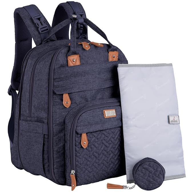 BabbleRoo Extra Large Diaper Bag Backpack, Expandable Baby Bag by BabbleRoo