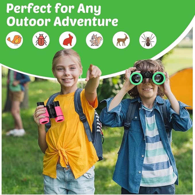 Hiboom 8 Set Kids Binoculars Bulk Shockproof Folding Children Mini Compact - Image 7