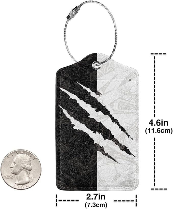 Black Against White Pattern Luggage Tags - Image 4