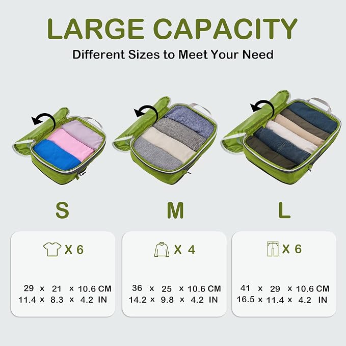 Cipway Compression Packing Cubes, Ultralight Luggage Organizer Bags, Travel - Image 6