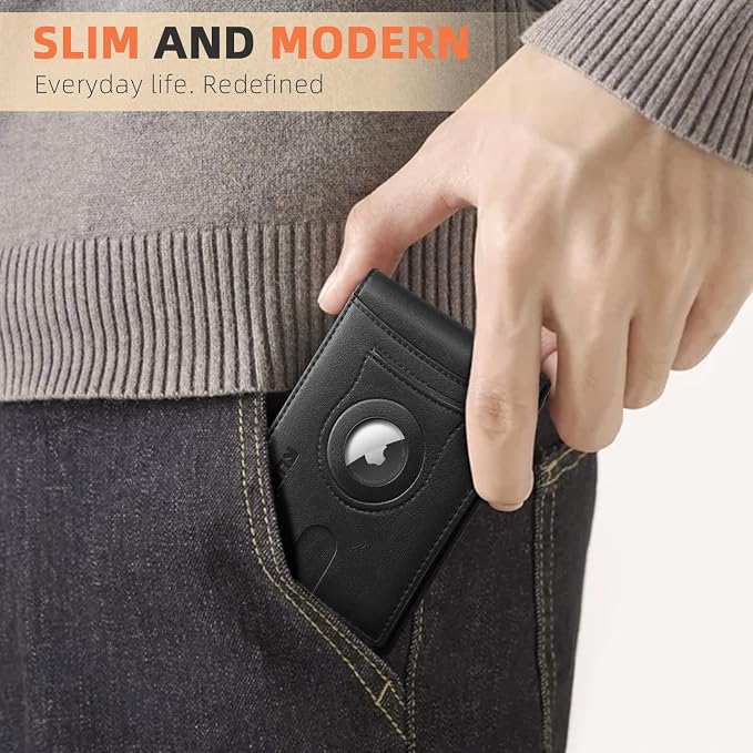 RUNBOX AirTag-Wallet-Mens-Slim-RFID Blocking Wallets Leather - Image 6