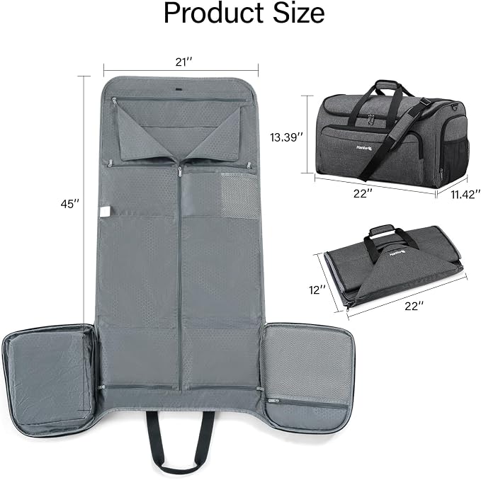 Hanke Carry on Garment Bags for Travel, Convertible Duffle Bag Luggage Bag - Image 6