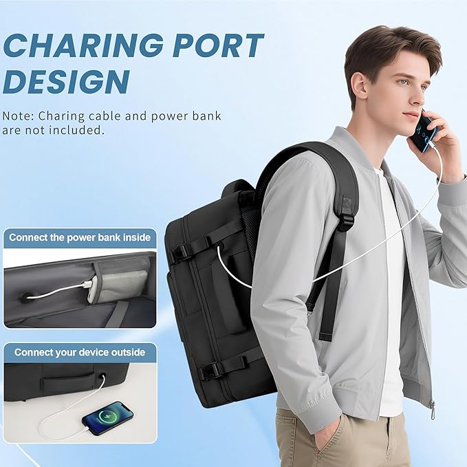 Travel Backpack for Men Women, Personal Item Travel Bag - Image 3