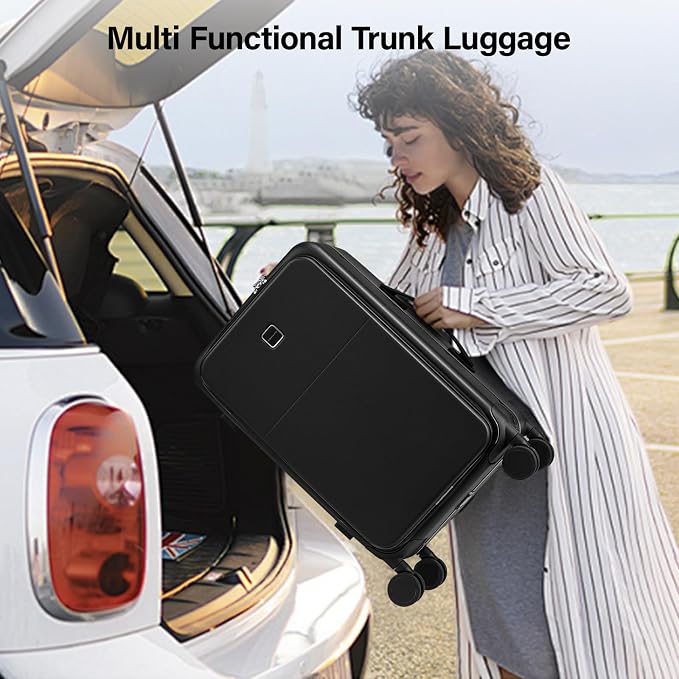 Hanke 24 Inch Luggage with Cup Holder and Charge, Top Opening Hard Shell - Image 10