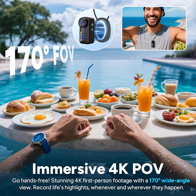 SJCAM C110Plus Magnetic Combo, 4K POV Pocket Action Camera, 170° FOV Video - Image 3