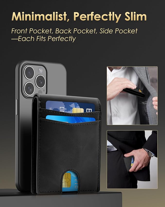 Wallet for Men - RFID Blocking Bifold Slim Minimalist Credit Card Holder Pop Up - Image 3