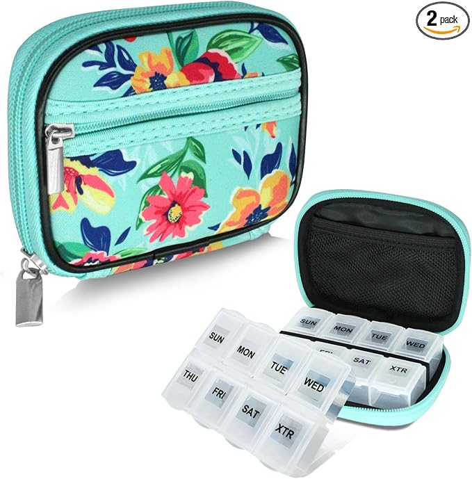 Serfeymi Weekly Travel Pill Organizer Pill Case by Serfeymi