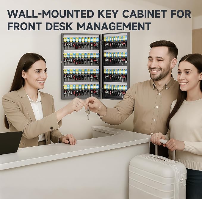 WeHere Key Lock Box Wall Mount, Key Cabinet Security Combination Lockbox - Image 4