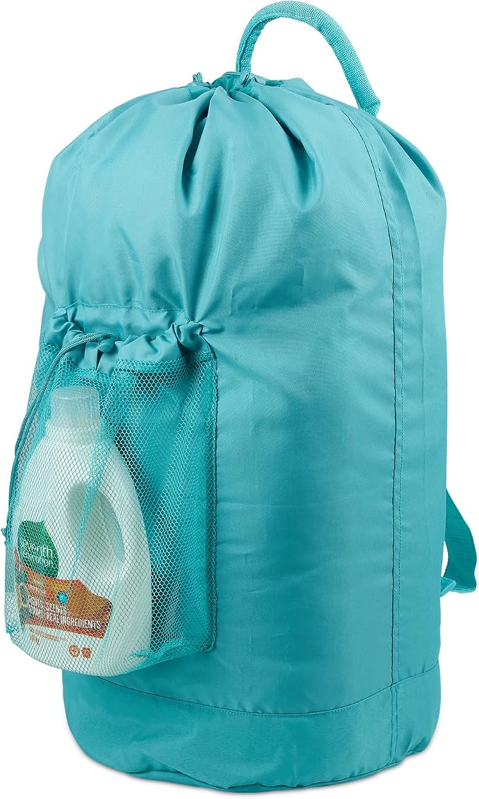 Backpack Laundry Bag with Straps and Detergent Holder, Clothes Laundry Backpack by Seiritex