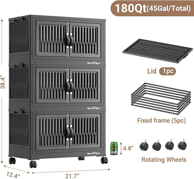 BROVIEW 180Qt Stackable Storage Bins - Image 2