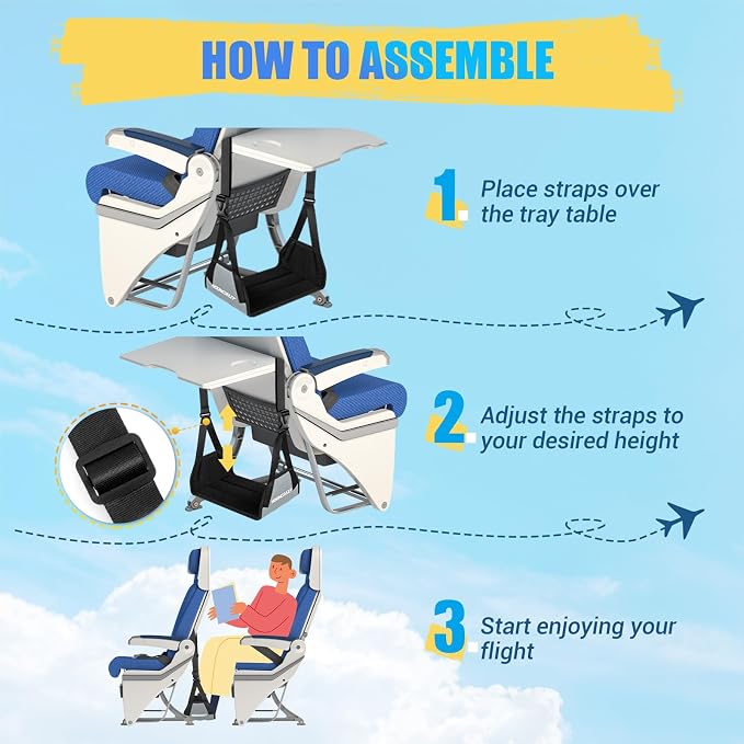 Airplane Foot Hammock, No Collapse Foot Rest - Image 4