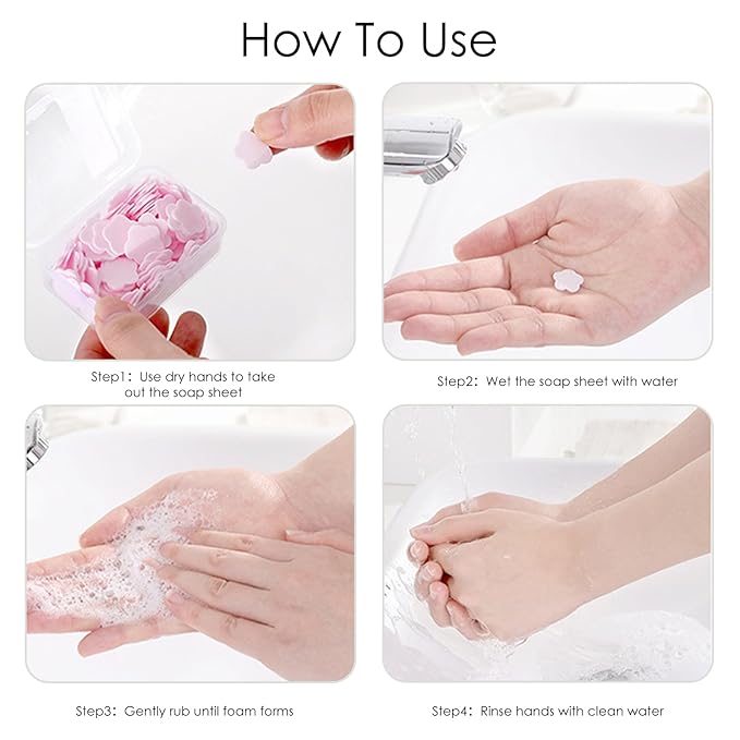 300pcs Portable Hand Washing Soap Sheets, Scented Mini Soap Sheets, Disposable - Image 4