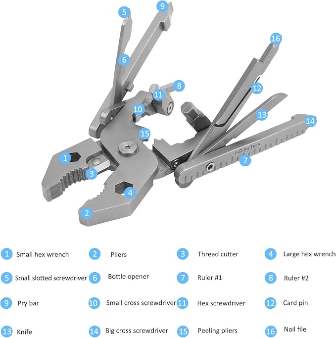 Multitool, Outdoor 25in1 MultiFunctional Pliers Kit Stainless Steel Multitool - Image 4