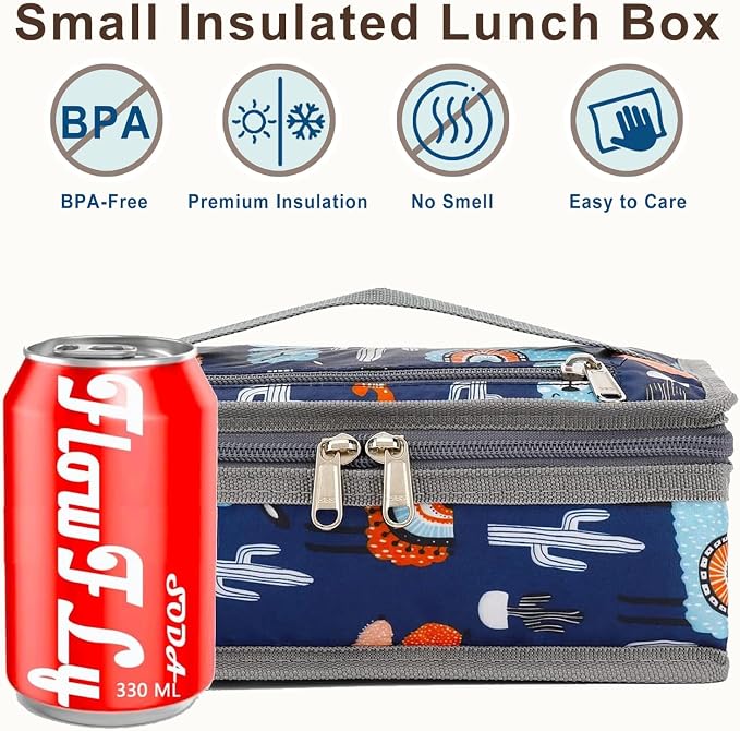 FlowFly Small Insulated Lunch box Portable Soft Bag Mini Cooler Thermal Meal - Image 2