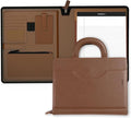 POPRUN Portfolio Binder with Zipper, Leather Padfolio Document Organizer with by POPRUN