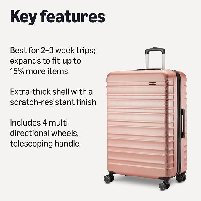 Amazon Basics 30" Hardside Large Checked Luggage, Hardshell Suitcase - Image 2