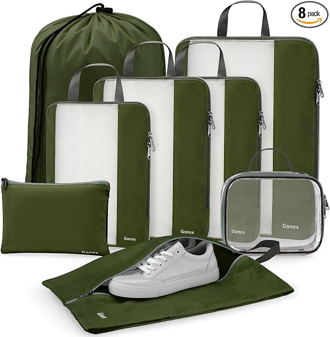Gonex 8 Set Compression Packing Cubes by Gonex