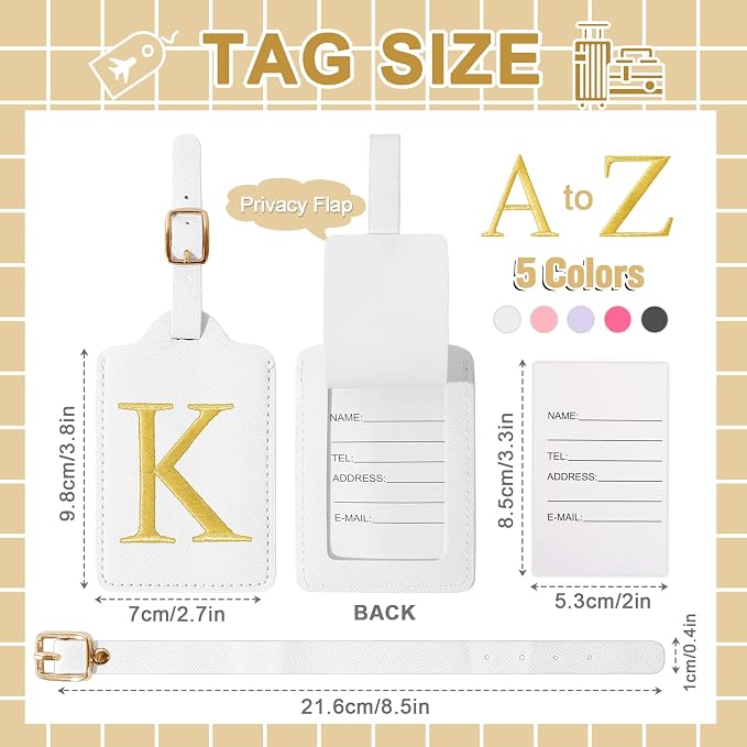 Personalized Initial Luggage Tags - Image 2