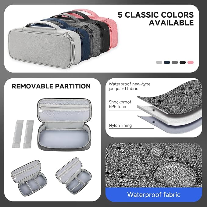 Teskyer Electronics Organizer Travel Case, Waterproof Portable Tech Accessories - Image 4