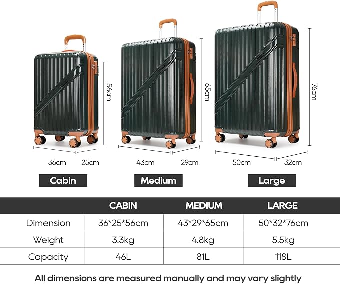 GinzaTravel Luggage Sets 3-Piece Expandable Suitcases - Image 4