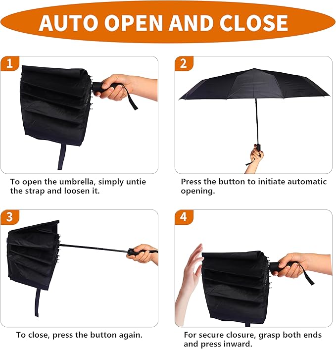 46 Inch Compact Umbrellas for Rain - Image 5