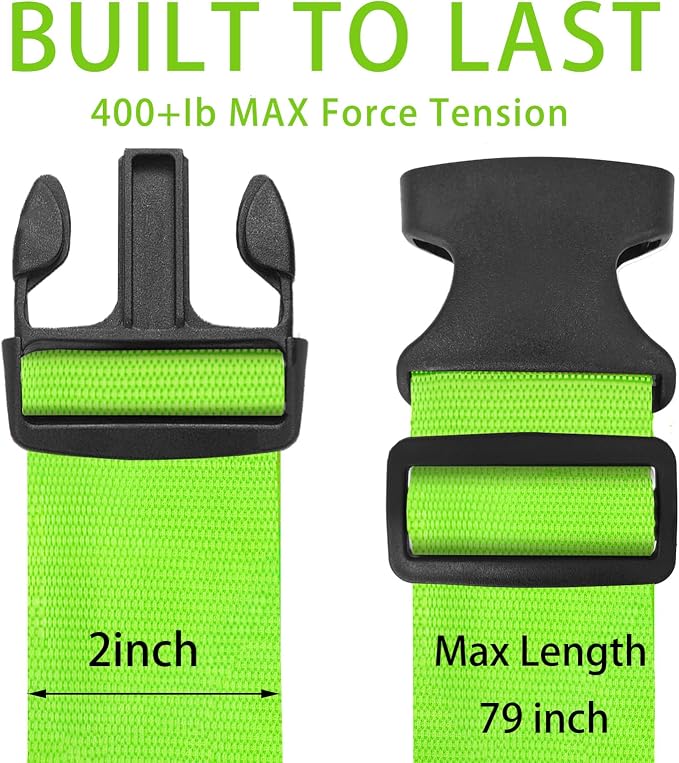 BILIONE 4 Pack Luggage Straps 79" Long Belts Keep Suitcase Secure While - Image 2