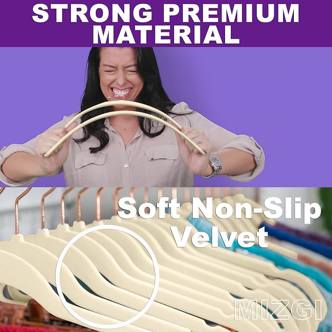 MIZGI Premium Velvet Hangers Heavy Duty - Image 2