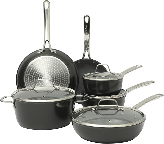 Sur La Table Kitchen Essentials Cool Commune Hard Anodized 10 Piece PFA Free by SurLaTable