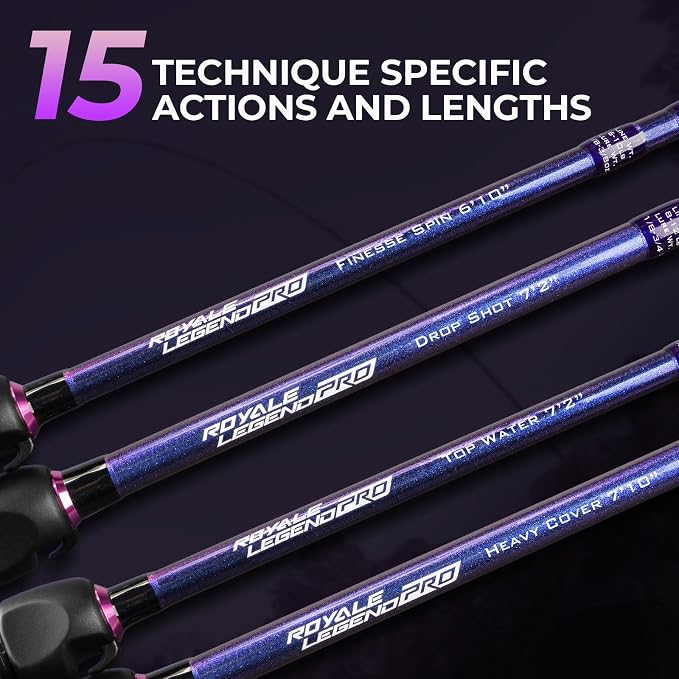 KastKing Royale Legend Pro Technique Bass Fishing Rods, KastFlex IM7 Graphite - Image 6