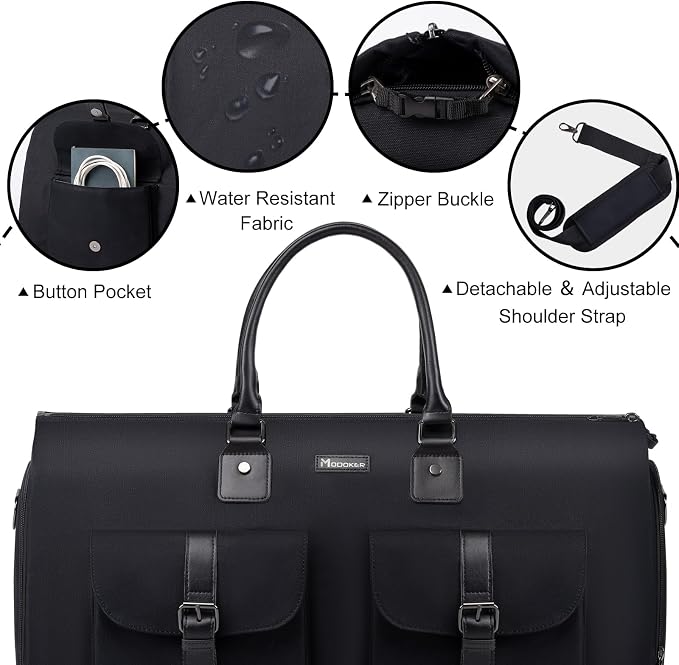 Modoker Garment Convertible Weekender Bag, Carry on Canvas Garment Duffle Bag - Image 6