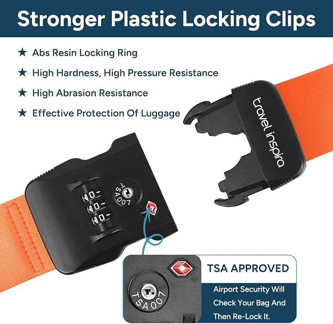 Travel Inspira Luggage Straps for Suitcases Travel Belt for Luggage TSA - Image 8
