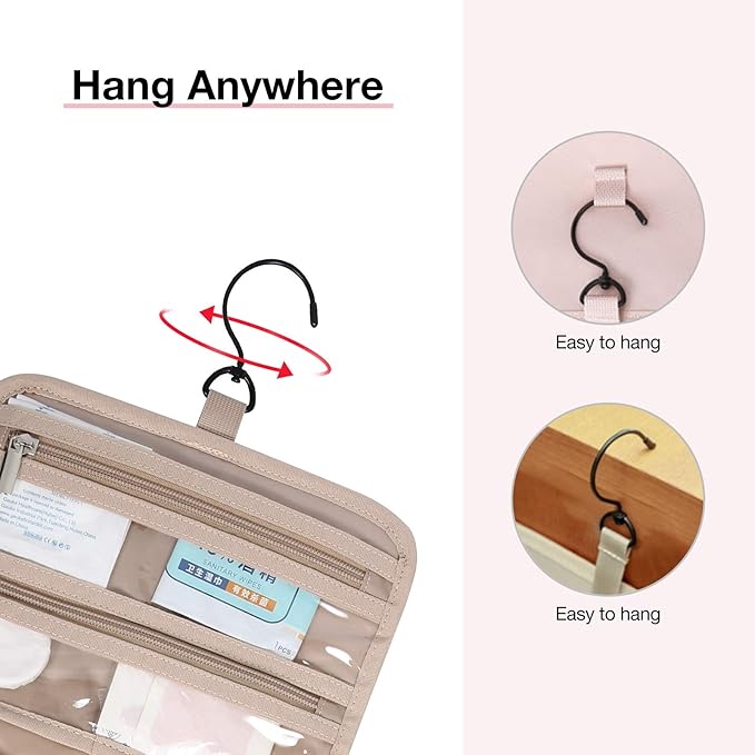 BAGSMART Toiletry Bag Hanging Travel Makeup Organizer - Image 5