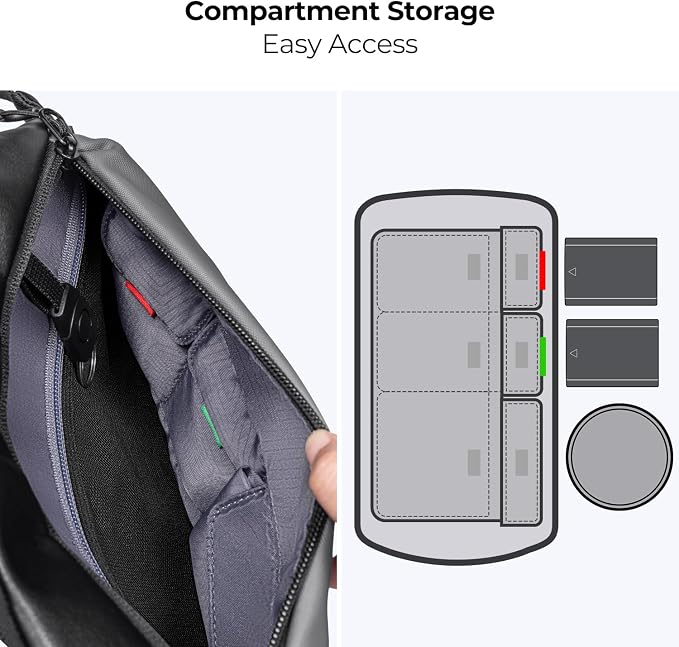 K&F Concept 2 in 1 Sling Bag Everyday Shoulder Bag & Multifunction Photography - Image 4