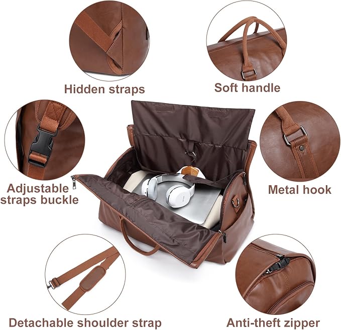 seyfocnia Convertible Travel Garment Bag, Carry on Garment Duffel Bag - Image 4