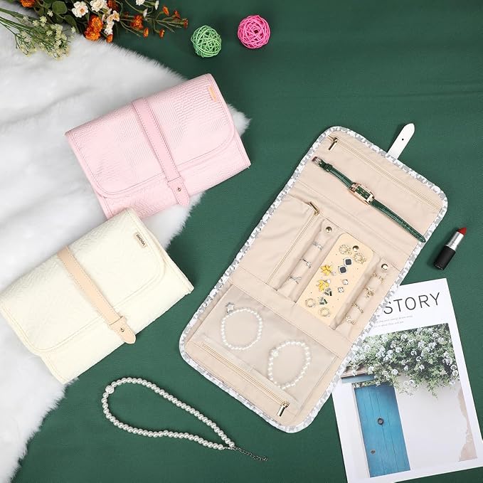Voova Travel Jewelry Holder Organizer Case, Large Jewelry Storage Bag - Image 6