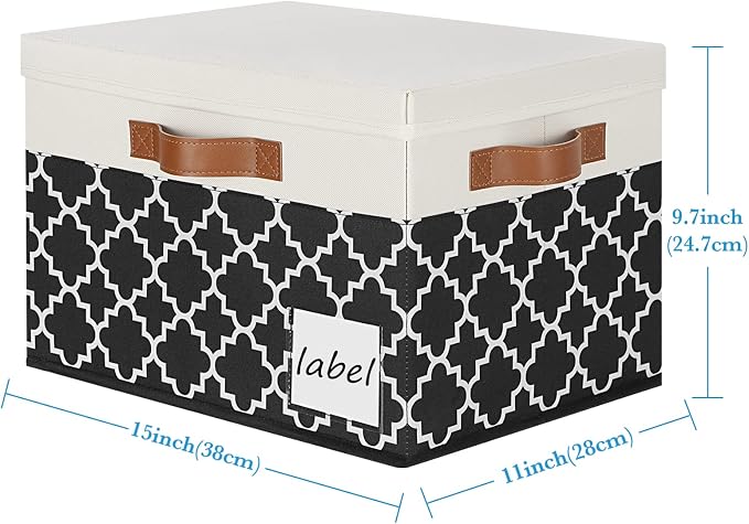 Large Storage Bins with Lids, Foldable Fabric Storage Baskets with Lids - Image 4