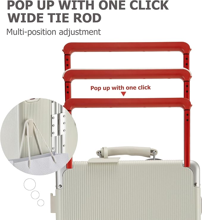 feilario 20'' Aluminum Frame Wide Handle PC Hardside Carry On Luggage - Image 3