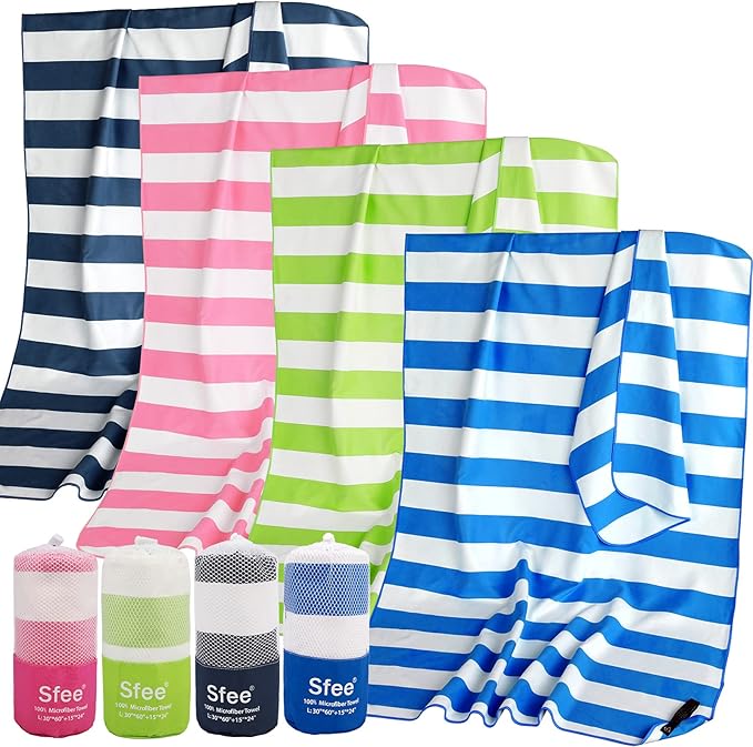 Sfee 2 in 1 Microfiber Oversized Beach Towel, Quick Dry Towel Travel Camping by Sfee