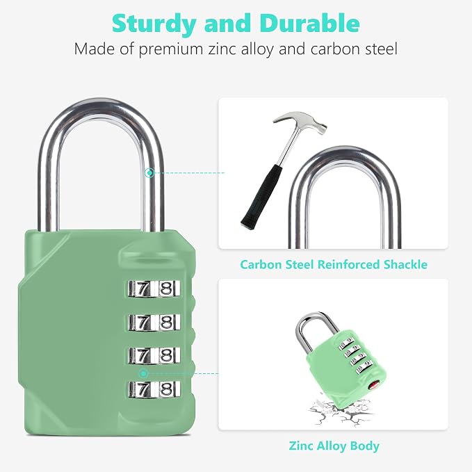 CL11KG Combination Lock, 4 Digit Outdoor Combination Padlock Set Your own - Image 3