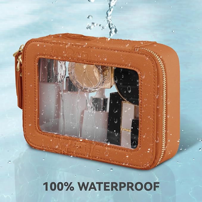 Prite Clear Makeup Bag Cosmetic Organizer Case Waterproof Travel Toiletry Bag - Image 4
