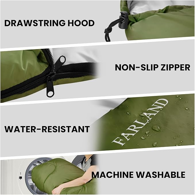 FARLAND Sleeping Bags 30℉ for Adults Teens Kids - Image 6